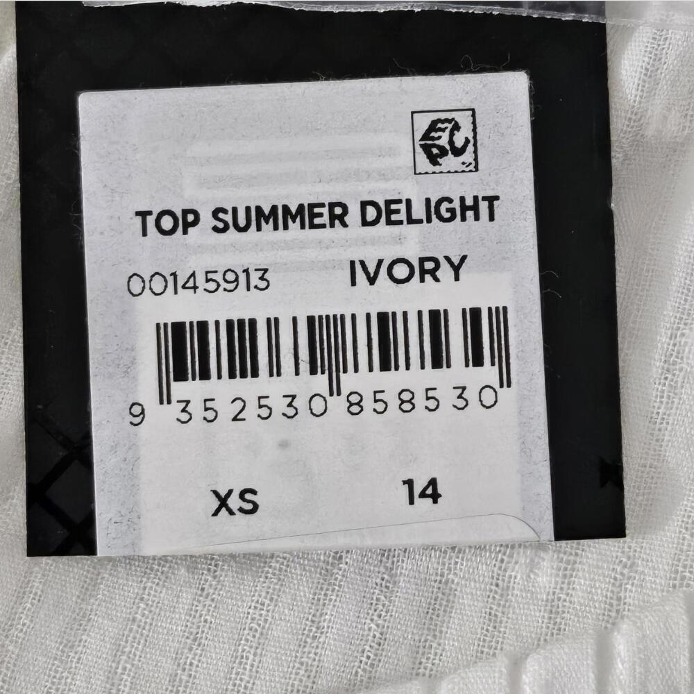 2/$50 City Chic Plus Size Summer Delight Ivory Puff Sleeve Peplum Blouse Size 14 - Picture 7 of 8